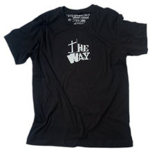 Load image into Gallery viewer, Black Christian t shirt with &quot;The Way&quot; from John 14:6 printed in white